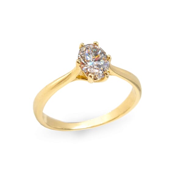 Forlovelsesring med Oval Lab Grown diamant i 0.70 ct og River (E) -VS2 - LG070gg